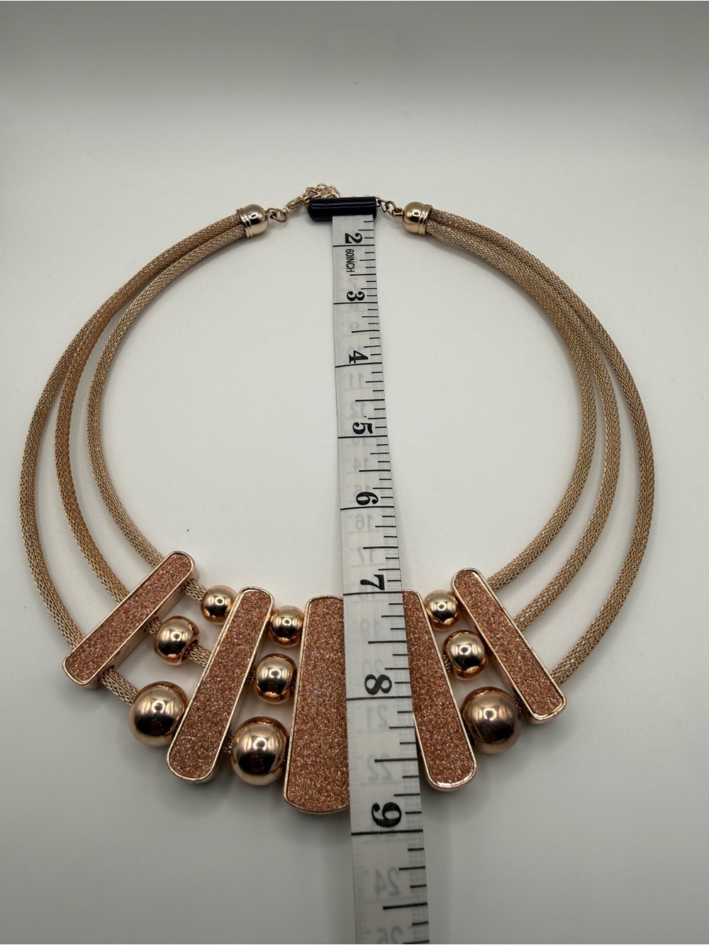 Rose Gold Statement Collar Necklace - Women's Jewelry - Picture 5 of 6